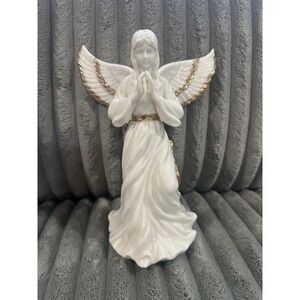 Angel Ceramic Porcelain White with Gold Christmas Angelic Religious